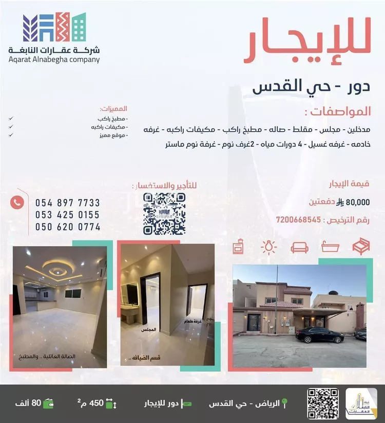 دور للإيجار في شارع اليسع بن أيوب, حي القدس, مدينة الرياض, منطقة الرياض