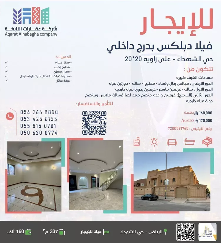فيلا للإيجار في شارع سطام غزاي المطيري, حي الشهداء, مدينة الرياض, منطقة الرياض