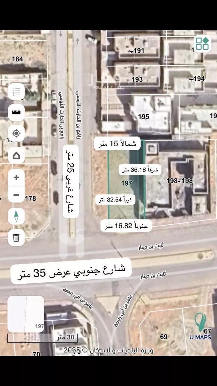 أرض للبيع في شارع رافع بن الحارث الأوسي, حي المروج, مدينة عنيزة, منطقة القصيم