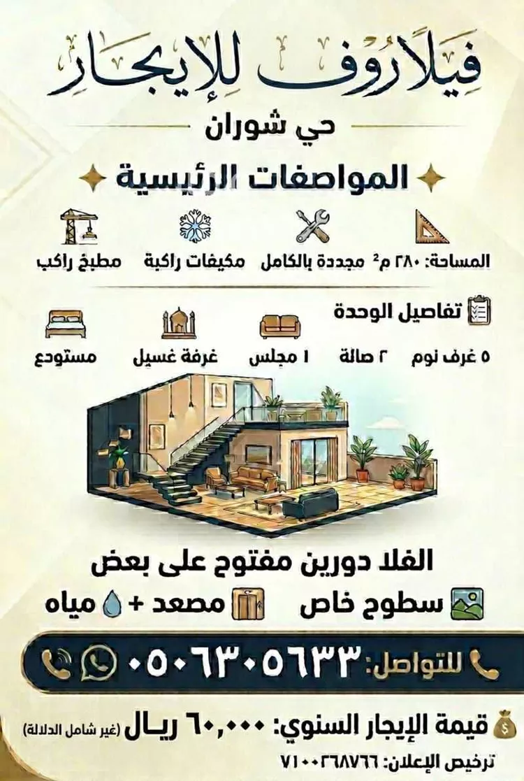 فيلا للإيجار في شارع الحسن ابن يحيى الخشنى, حي الغراء, مدينة المدينة المنورة, منطقة المدينة المنورة 1 صورة