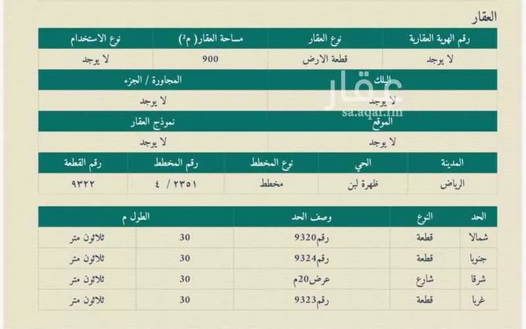 Land for Sale in Riyadh Dhahrat Laban صورة 3
