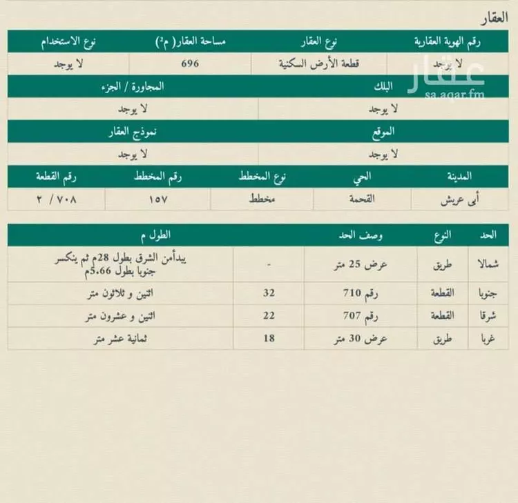 أرض للبيع في شارع القحمه, حي المصياد, مدينة المصياد, منطقة جازان