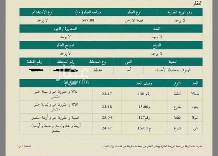 أرض للبيع في شارع ابن البصري, حي أحد1, مدينة الاحساء, المنطقة الشرقية صورة 2