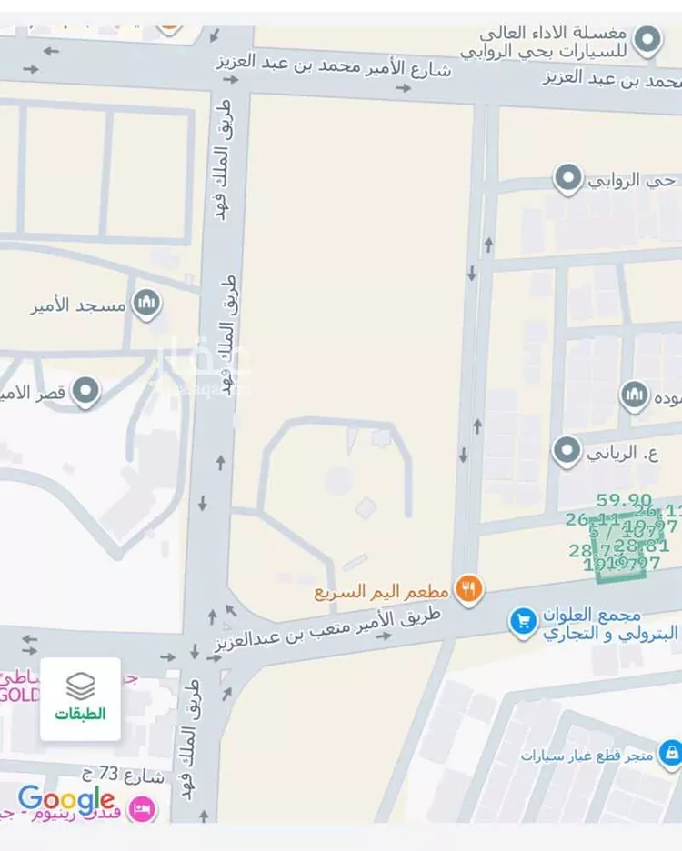 أرض للبيع في شارع الامير متعب بن عبدالعزيز, حي الروضة, مدينة جازان, منطقة جازان