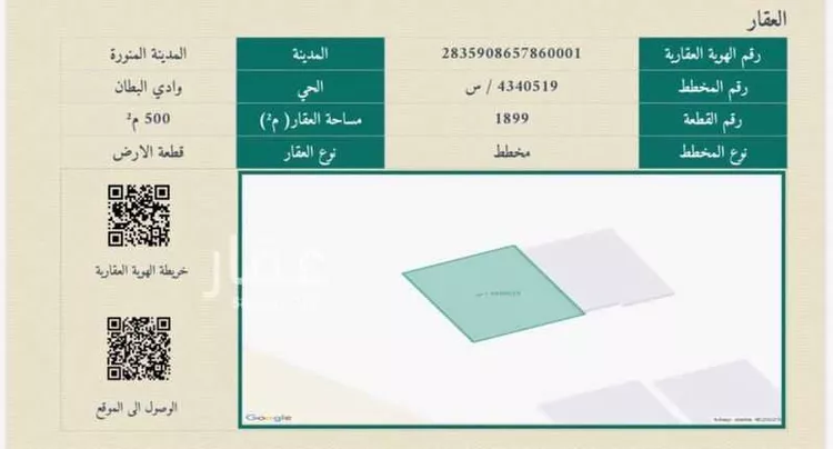 أرض للبيع في شارع وادي البطان 74, حي وادي البطان, مدينة المدينة المنورة, منطقة المدينة المنورة