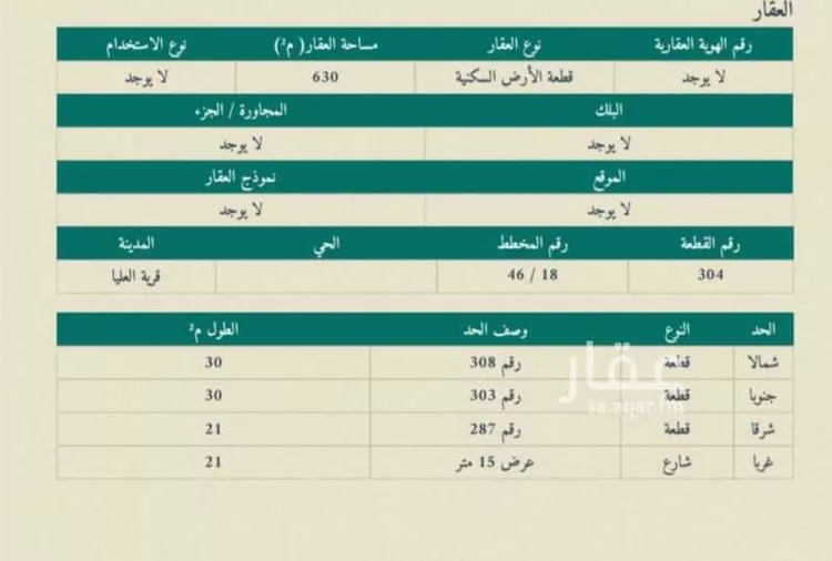أرض للبيع في شارع المروج 6 ، حي المروج ، العاذرية ، قرية العليا