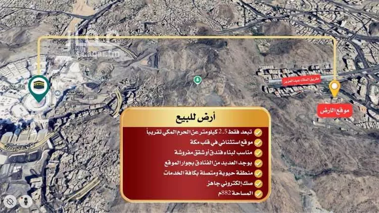 أرض للبيع في شارع ابن مسافر, حي العزيزية, مدينة مكه المكرمه, منطقة مكة المكرمة