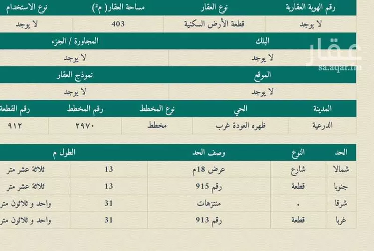 أرض للبيع في شارع ظهره العودة غرب 39, حي ظهره العودة غرب, مدينة امارة منطقة الرياض - الدرعيه, منطقة الرياض صورة 5