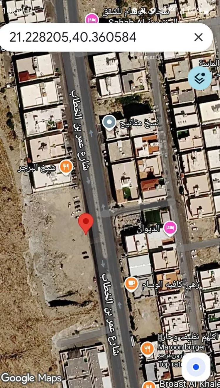أرض للإيجار في شارع شارع عمر بن الخطاب رضي الله عنه, حي عكرمة, مدينة الطائف, منطقة مكة المكرمة