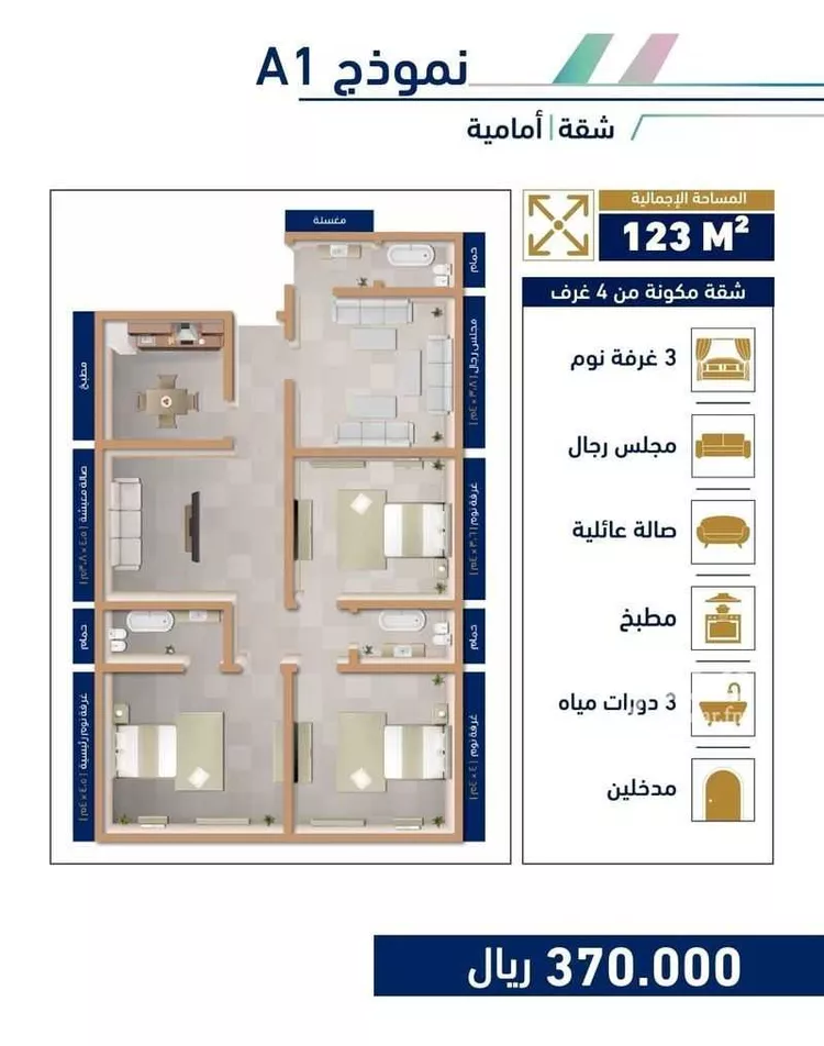 شقة للبيع في شارع الجرشي, حي مريخ, مدينة جدة, منطقة مكة المكرمة صورة 4