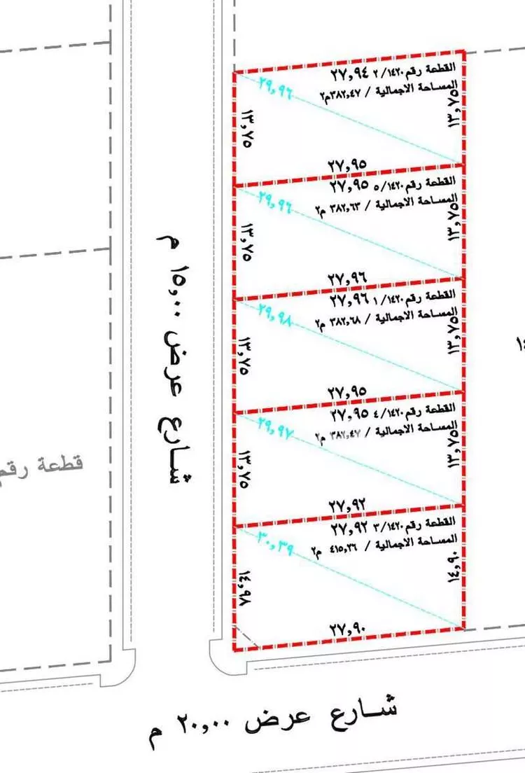 أرض للبيع في شارع الخديد, حي الرحاب, مدينة بريدة, منطقة القصيم صورة 2