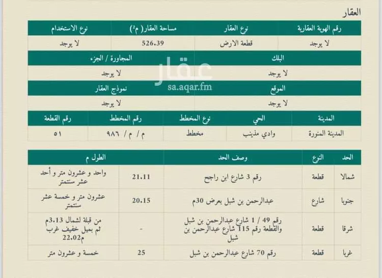 أرض للبيع في شارع ابو حميضه, حي وادي مذينب, مدينة المدينة المنورة, منطقة المدينة المنورة