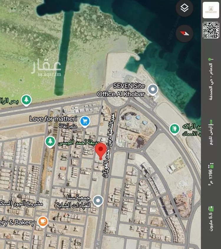 أرض للبيع في شارع أبو عبيدة بن الجراح, حي الصدفة, مدينة الدمام, المنطقة الشرقية