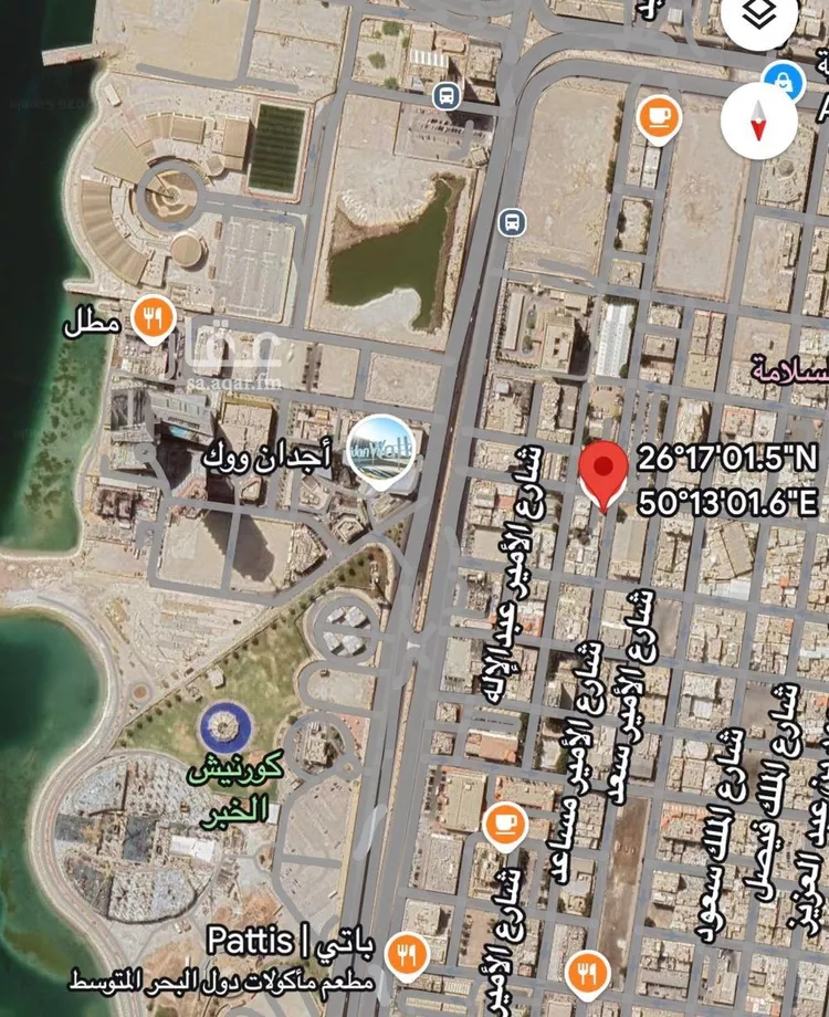 أرض للبيع في شارع الامير مساعد ابن عبدالعزيز, حي الخبرالشمالية, مدينة الخبر, المنطقة الشرقية صورة 2