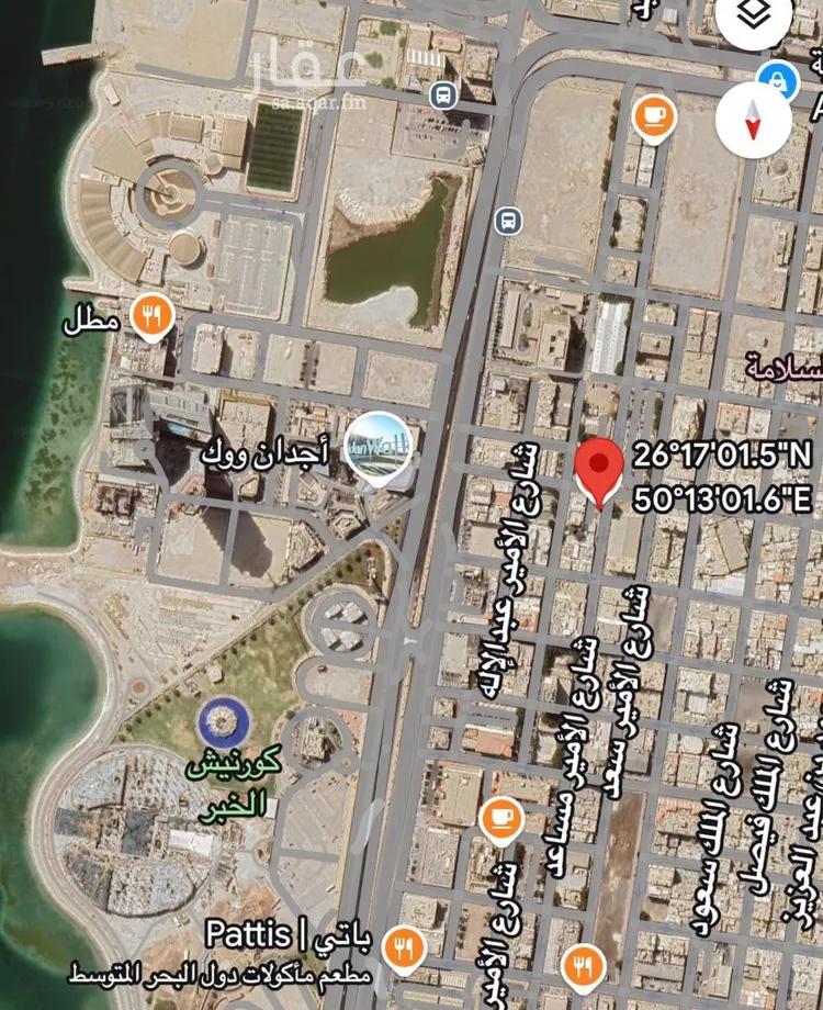 أرض للبيع في شارع الامير مساعد ابن عبدالعزيز, حي الخبرالشمالية, مدينة الخبر, المنطقة الشرقية صورة 2