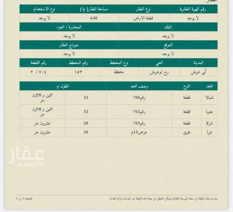 أرض للبيع في شارع الملك خالد, مدينة أبو عريش - أبو عريش, منطقة جازان