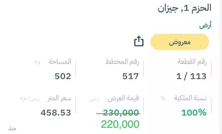 أرض للبيع في شارع غير مسمى, حي الحزم 1, مدينة جازان, منطقة جازان