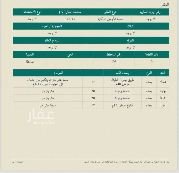 أرض للإيجار في شارع 6789650, حي البلد, مدينة صامطه, منطقة جازان