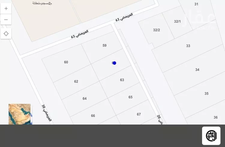 أرض للبيع في شارع شرقي, حي العريمضي الجنوبي, مدينة بريدة, منطقة القصيم