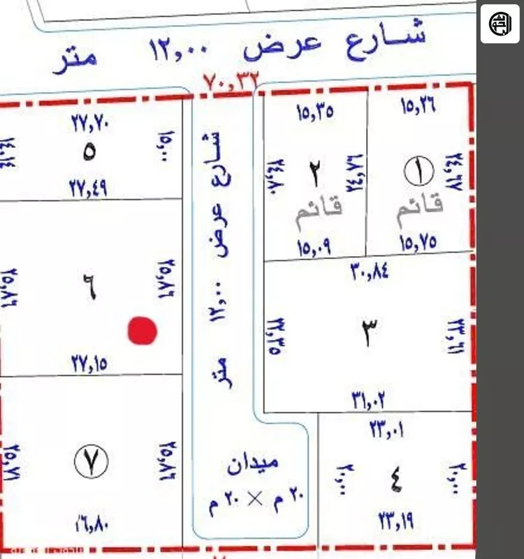 أرض للبيع في شارع 1444, حي الخضر, مدينة بريدة, منطقة القصيم