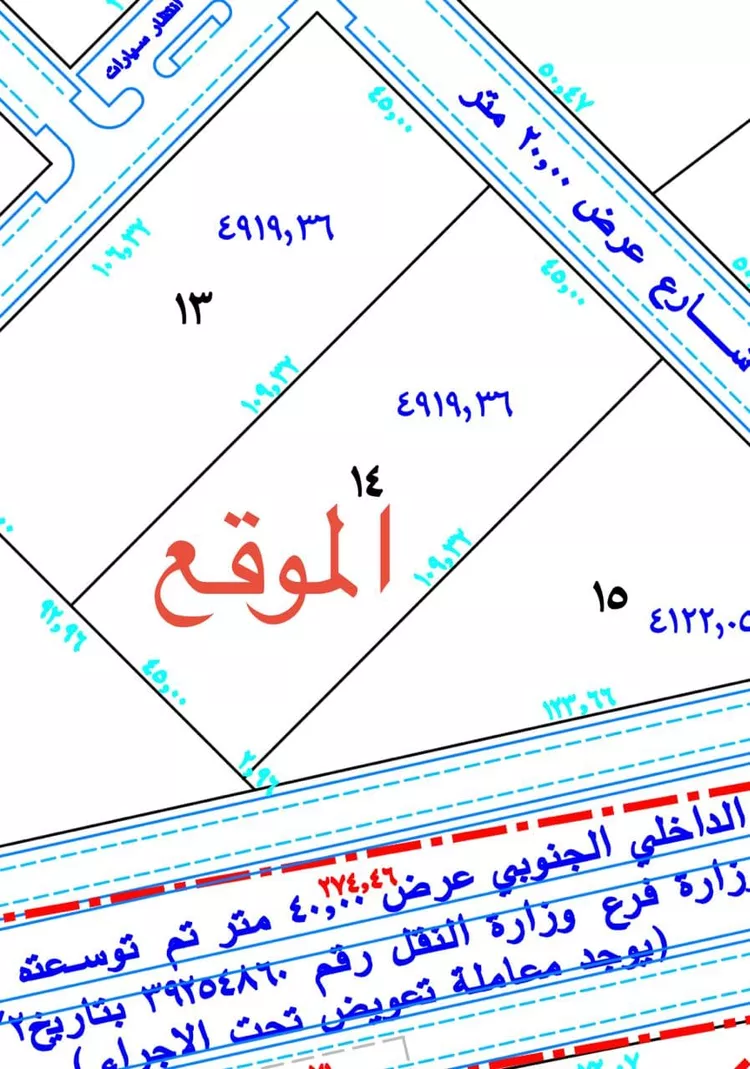 أرض للبيع في شارع شرقي, حي حويلان, مدينة بريدة, منطقة القصيم صورة 2