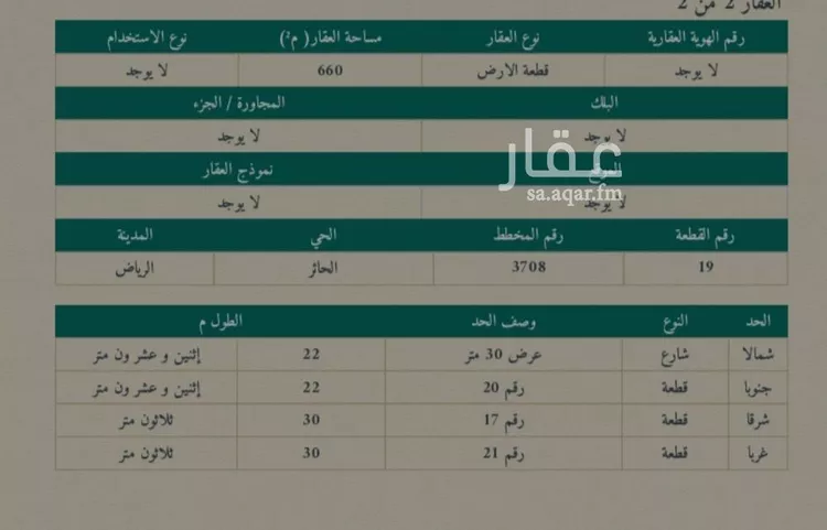 أرض للبيع في شارع جدار الاسلمي, حي الحائر, مدينة الرياض, منطقة الرياض صورة 3