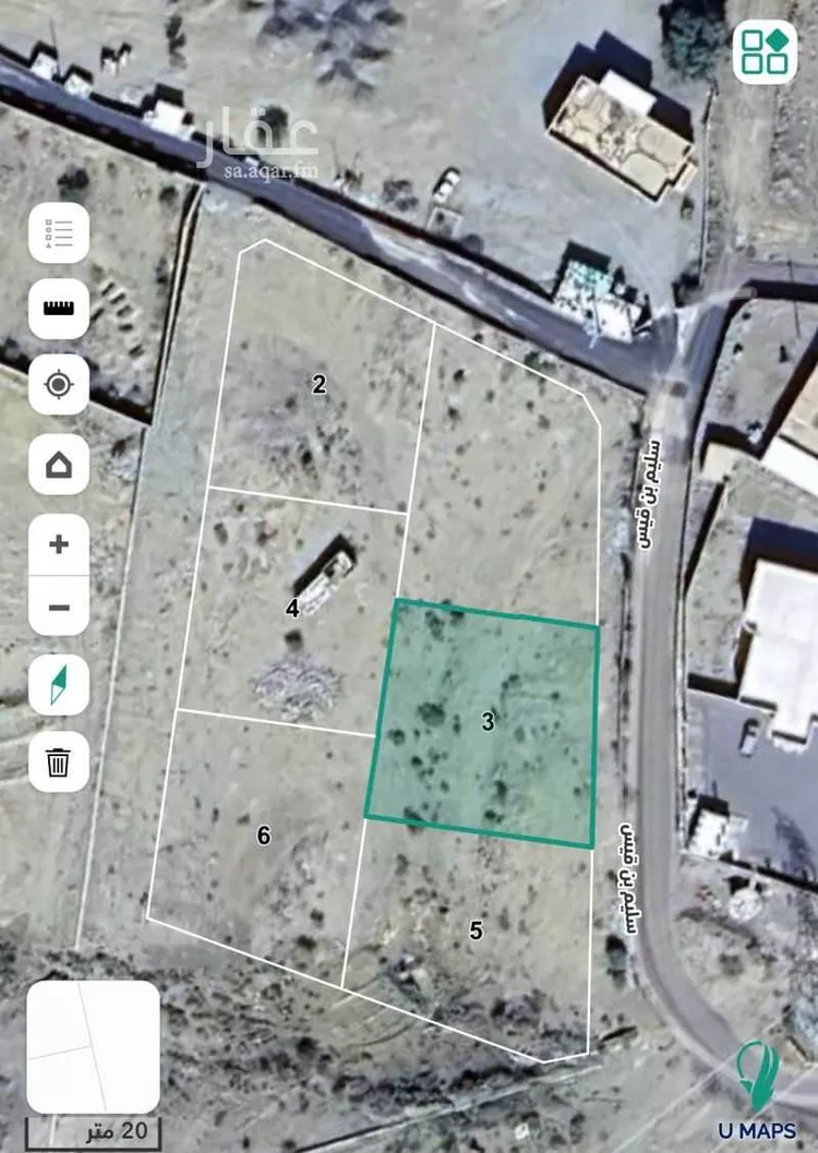 أرض للبيع في شارع سليم بن قيس, حي الشروق, مدينة الباحة, منطقة الباحة صورة 2