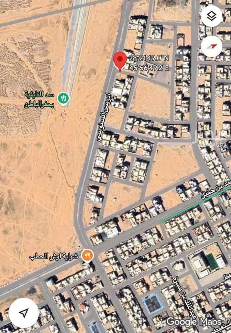 أرض للبيع في شارع عمار بن ياسر, حي النايفية, مدينة حفر الباطن, المنطقة الشرقية