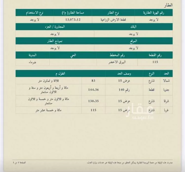أرض للبيع في حي مزارع قصور النقعه, مدينة مزارع قصور النقعه, منطقة الرياض