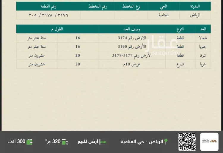 أرض للبيع في شارع المشيب, حي الغنامية, مدينة الرياض, منطقة الرياض صورة 2