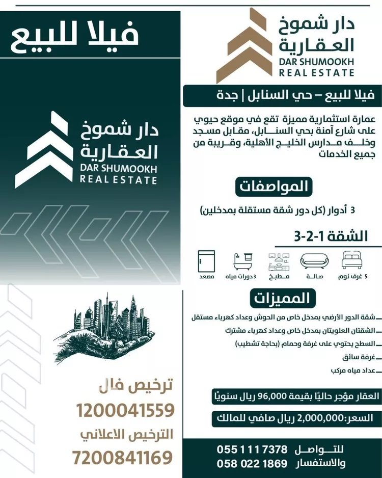 عمارة للبيع في شارع السنابل, حي السنابل, مدينة جدة, منطقة مكة المكرمة