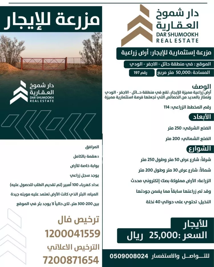 أرض للإيجار في حي الحمراء, مدينة الشنان, منطقة حائل