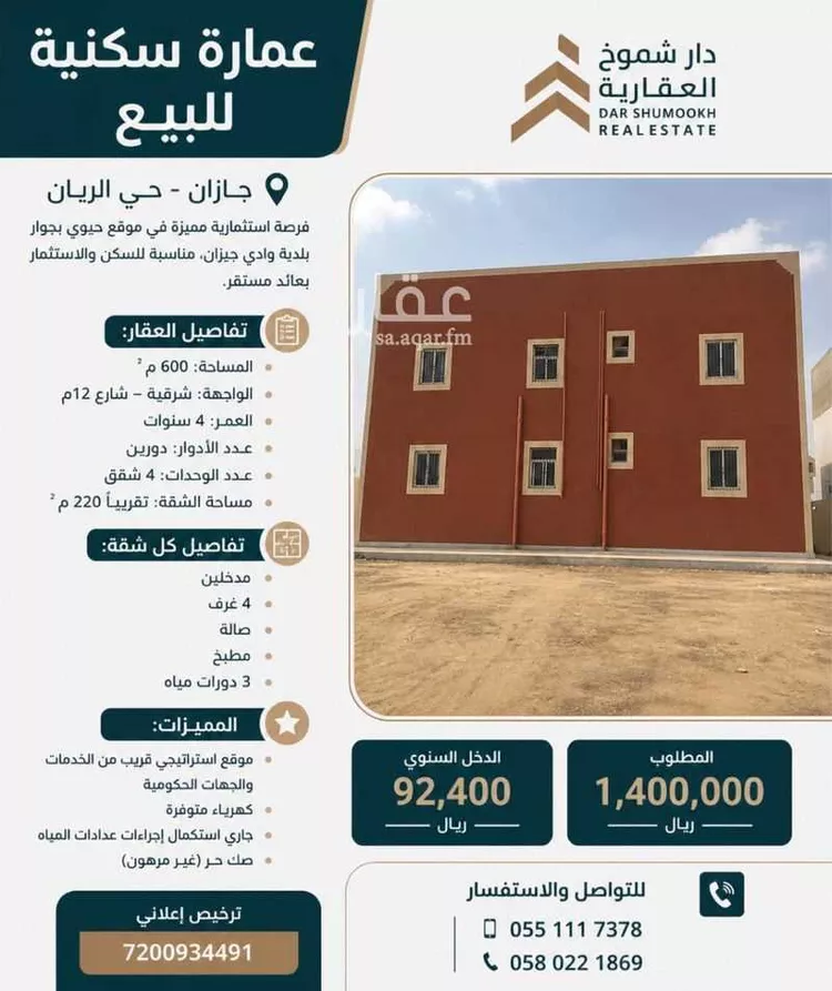 Building for Sale in Abu `Arish Al Khashabiyah