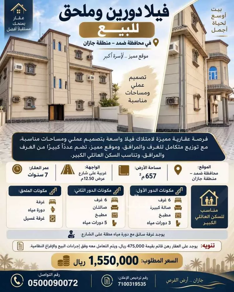 Villa for Sale in Abu `Arish Damd