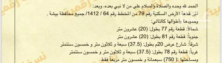 أرض للبيع في حي جميع, مدينة بيشة, منطقة عسير