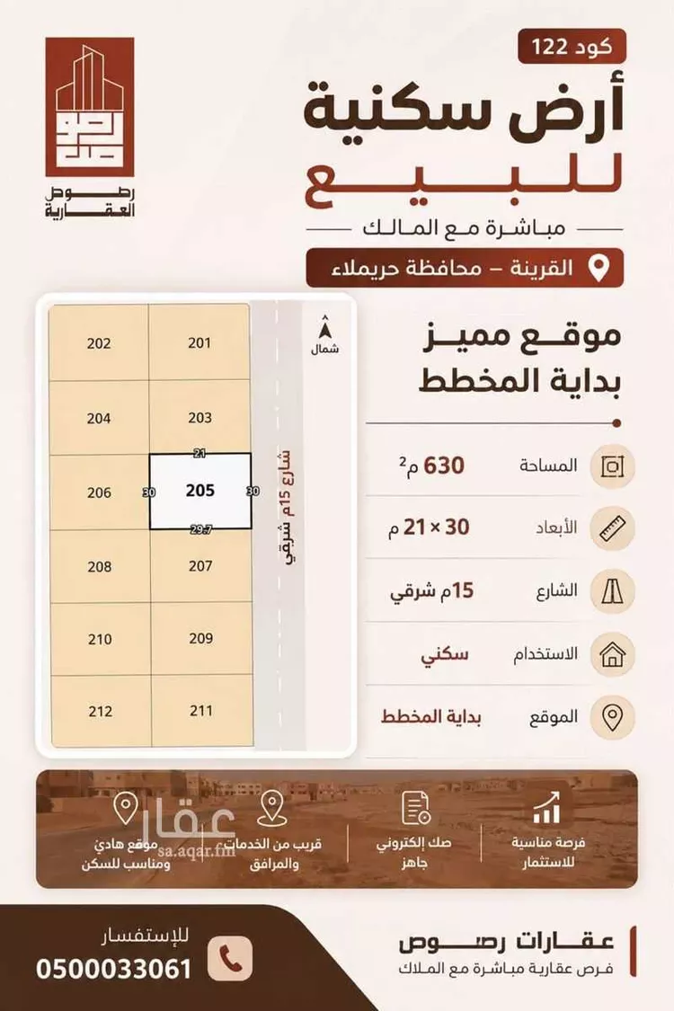 أرض للبيع في حي القرينة الجديدة, مدينة حريملاء, منطقة الرياض صورة 2