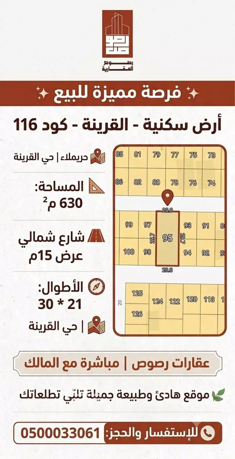 أرض للبيع في حي القرينة الجديدة, مدينة حريملاء, منطقة الرياض صورة 2