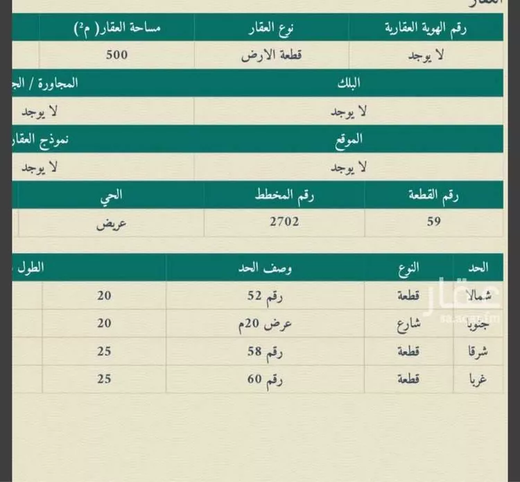 أرض للبيع في حي عريض, مدينة الرياض, منطقة الرياض صورة 2