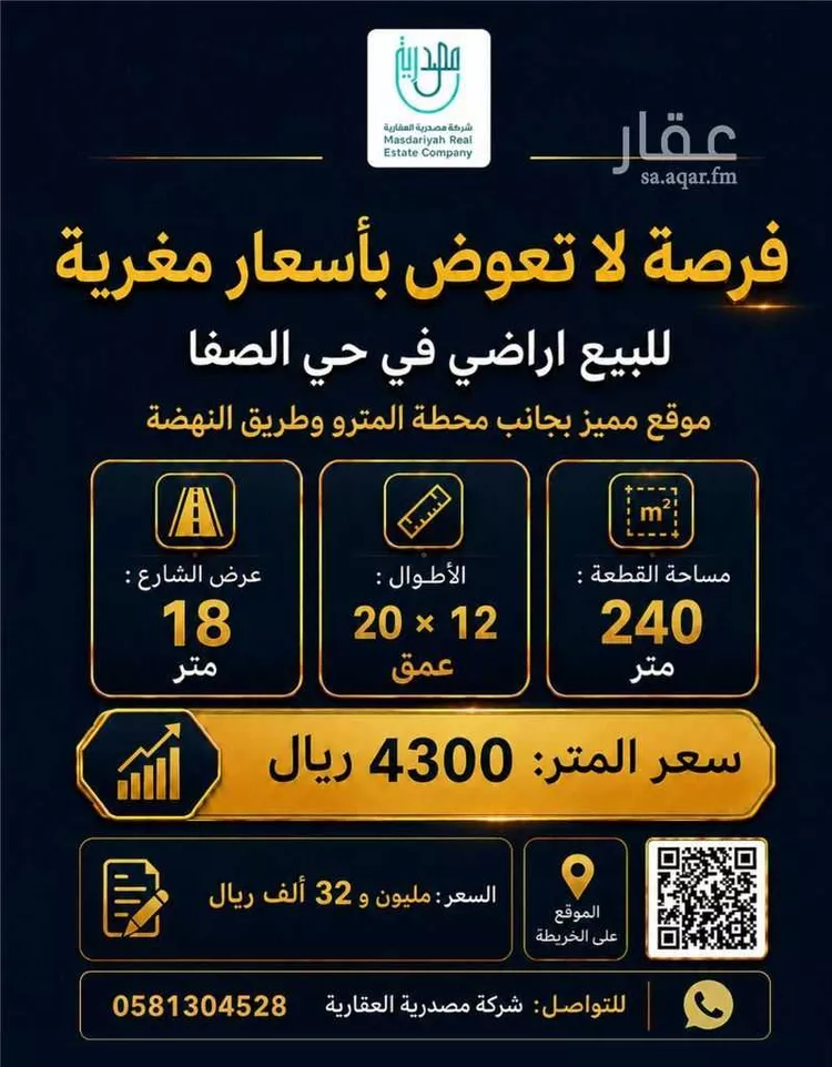 أرض للبيع في حي الصفاء, مدينة الرياض, منطقة الرياض