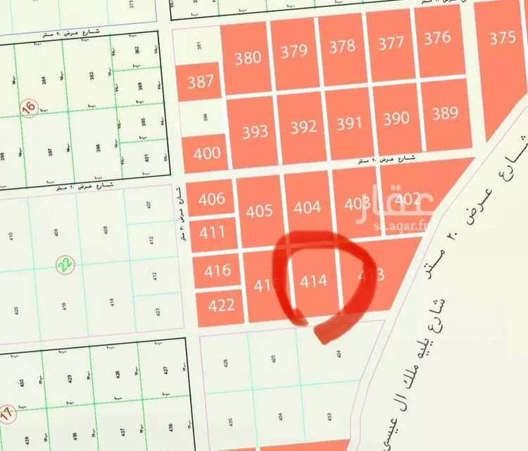 أرض للبيع في شارع 20 جنوبي, حي مزارع العلاوه وماحولها, مدينة مزارع العلاوه وماحولها, منطقة الرياض