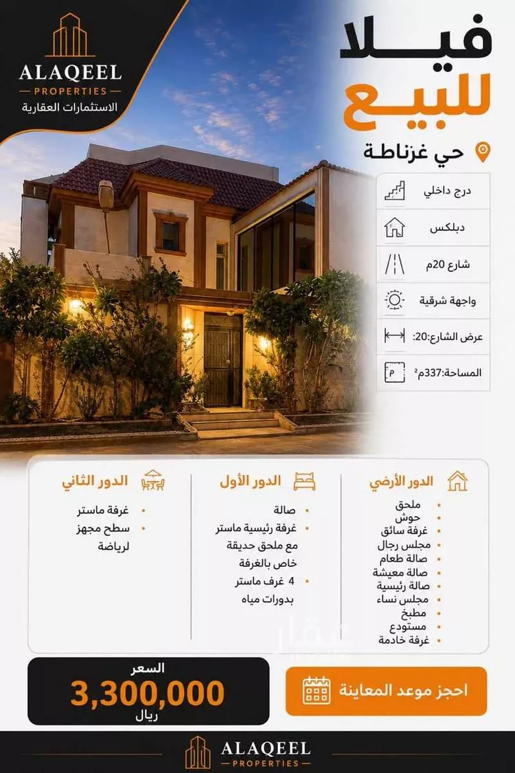 فيلا للبيع في شارع أبرق خيطان, حي غرناطة, مدينة الرياض, منطقة الرياض