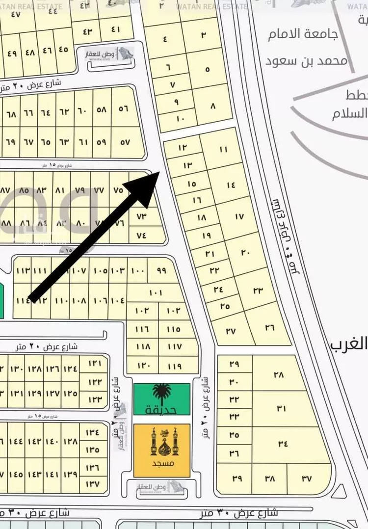 أرض للبيع في شارع عباد ابن بشر الاشهل, حي الصقور, مدينة الاحساء, المنطقة الشرقية
