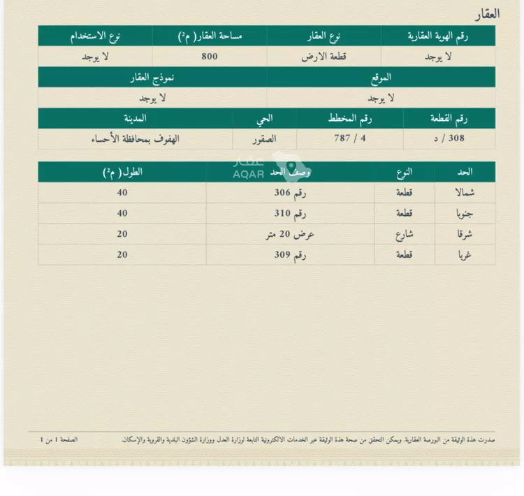 Land for Sale in Al Hofuf Al Hofuf South