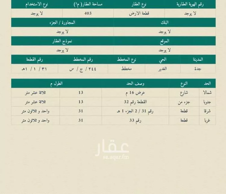 Land for Sale in Jeddah Az Zomorod