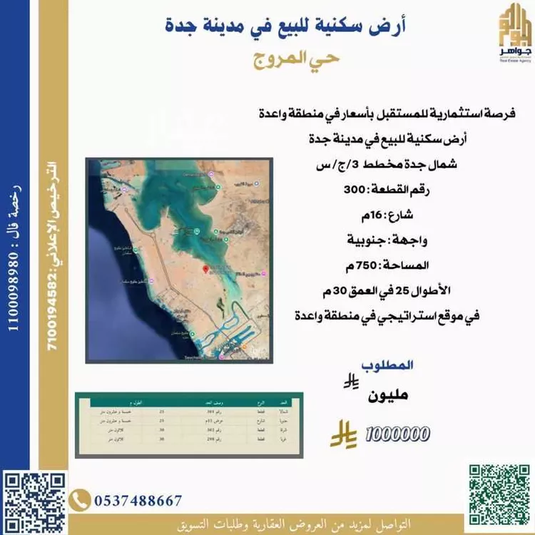 أرض للبيع في شارع ذهبان , حي المروج, مدينة جدة, منطقة مكة المكرمة صورة 2
