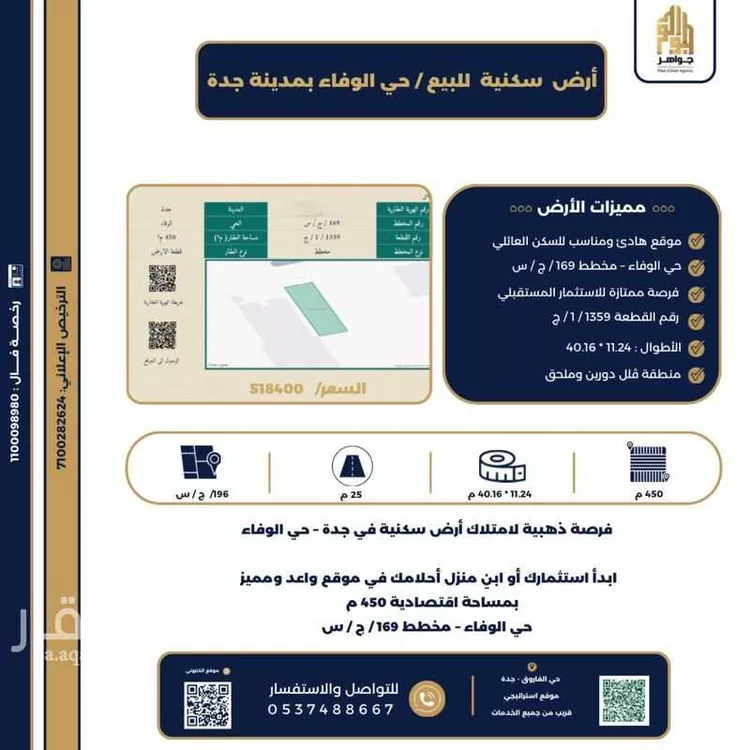 أرض للبيع في شارع الوفاء 66, حي الوفاء, مدينة جدة, منطقة مكة المكرمة