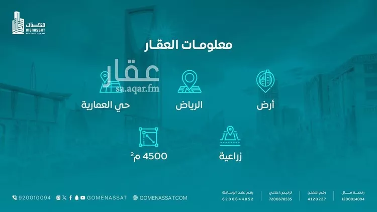أرض للإيجار في مدينة العماريه, منطقة الرياض صورة 2