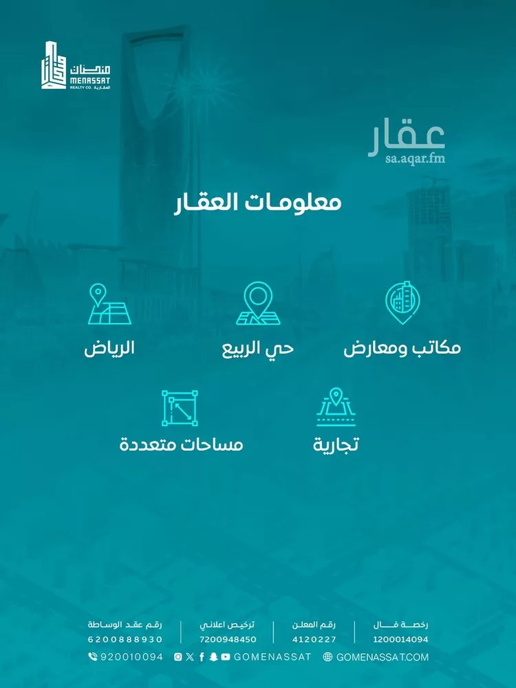 مجمع للإيجار في شارع العرجون, حي الربيع, مدينة الرياض, منطقة الرياض صورة 2