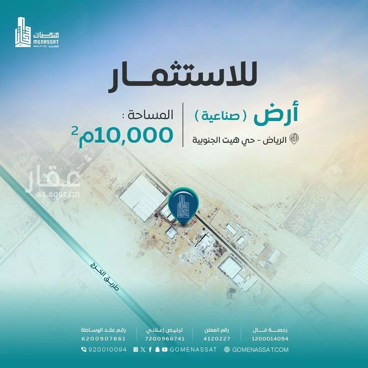 أرض للإيجار في شارع غير مسمى, حي هيت, مدينة الرياض, منطقة الرياض 1 صورة