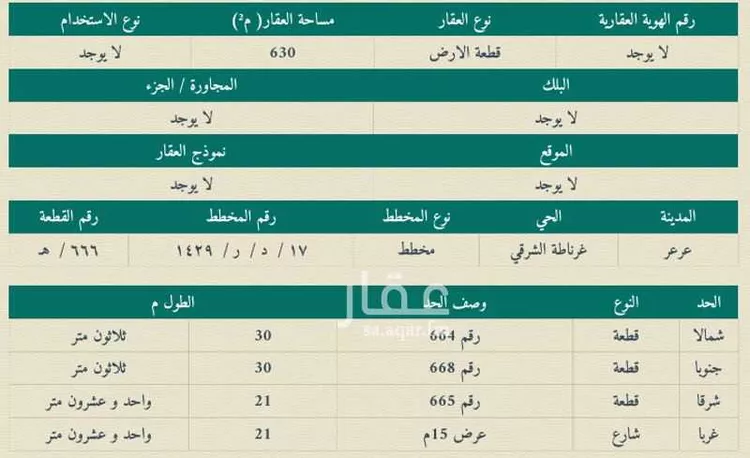 أرض للبيع في شارع حماد بن سلمة, حي غرناطة الغربي, مدينة عرعر, منطقة الحدود الشماليه